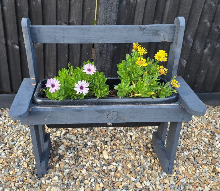 Bespoke "Garden Bench" Planter With Plants