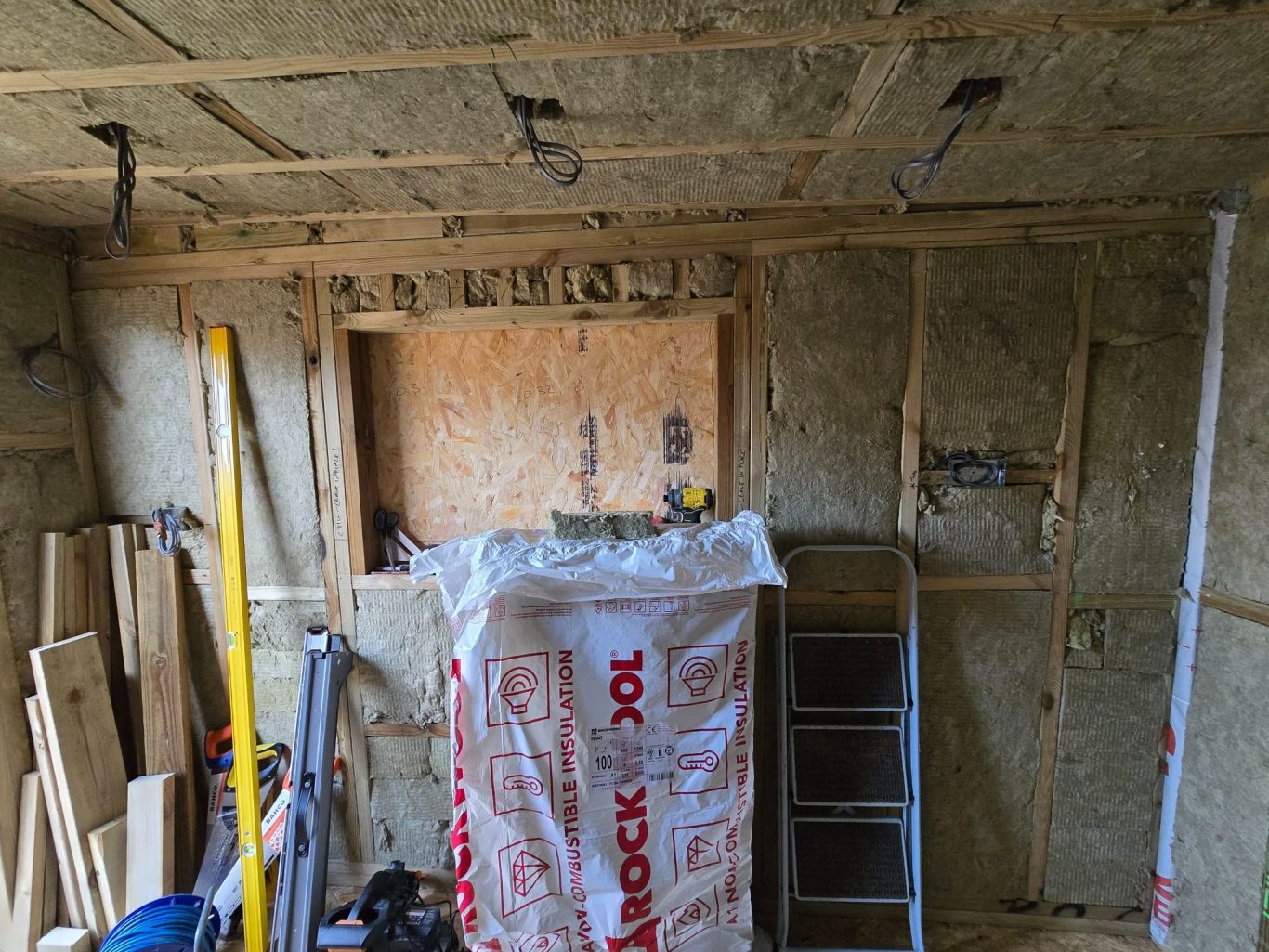 Window opening created and walls insulated